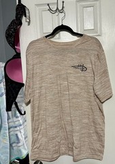 Reel Life Mens XL Fishing Shirt Short Sleeve Performance UPF Graphic Tee Sand