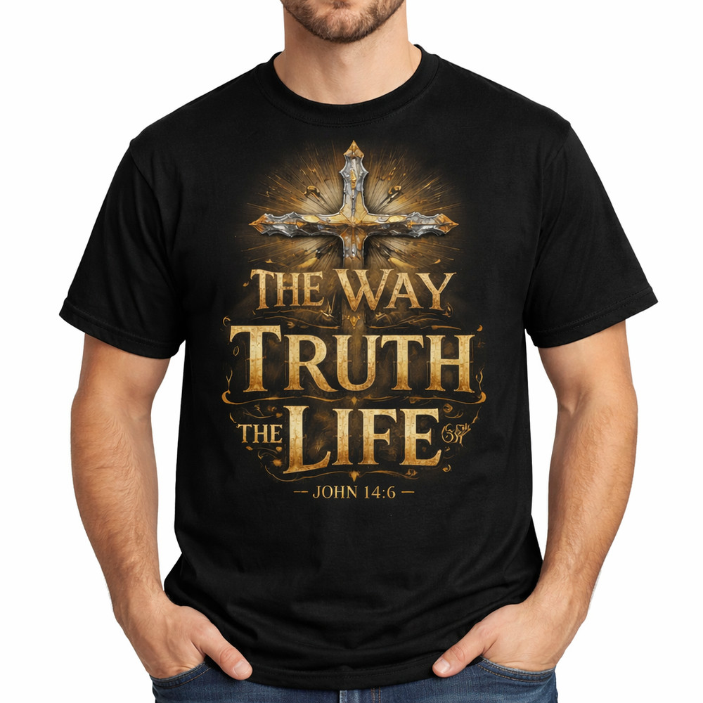 The Way The Truth The Life Cross Christian Faith Bible Verse Unisex T-Shirt