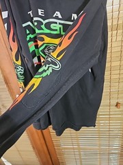 Vintage Arctic Cat Long Sleeve Fire Flames Snowmobile Racing Jersey Tee Harley