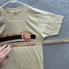 Vintage Screen Stars Shirt Adult Small Tan Single Stitch UW Lacrosse Wi 80s