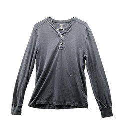 J.Crew Garment-Dyed Henley Mens Small Dusty Blue Long Sleeve T-Shirt Sunwash