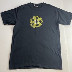 Obey Mens Black Muscle Print Front Back Cotton T-Shirt Size Medium Made In USA