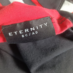 Eternity BC AD Shirt Mens L Black Red White Color Block Japan Katakana Motor 1