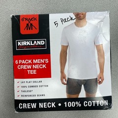 Kirkland Signature Men’s M Crew Neck Tee Open Box 5-Pack 100% Cotton N1411