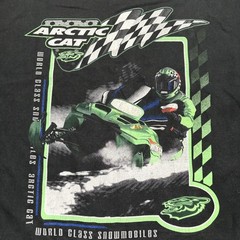 Vtg Arctic Cat Shirt Mens Large Black Snowmobile Racing Graphic Tee Tomahawk 90s