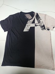 Armani Exchange Mens Black & Gray Graphic Tee- Size Large