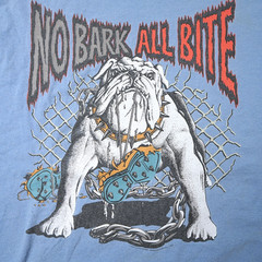 Vintage 1994 LifeForms T-Shirt Mens XL No Bark All Bite Bulldog Light Blue 90s