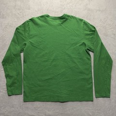 Apple Employee Long Sleeve T-Shirt Men L Green 100% Recycled Cotton Apple Logo