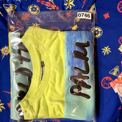 Vintage Akademiks Shirt Mens Large Hi-Vis Yellow Puff Print Palm World Tour Y2K