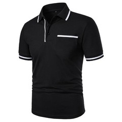 New Men’s Short Sleeve Polo Shirts Solid Color Casual T-shirt Summer Trendy