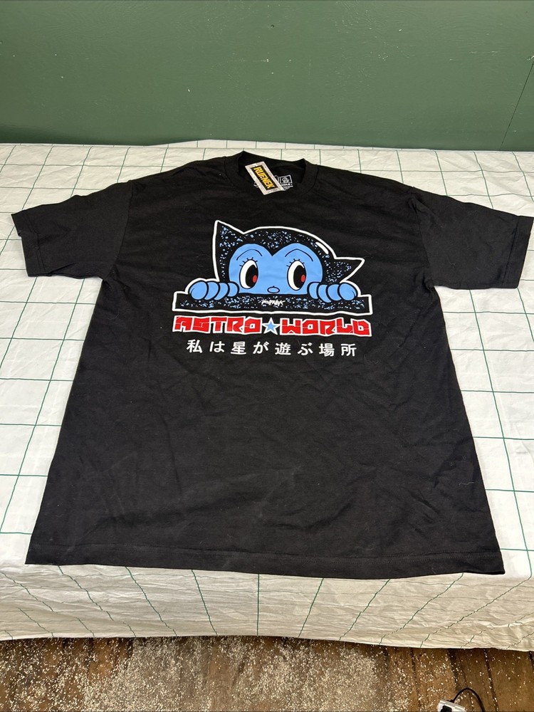 Travis Scott Astro World Astro Boy rufnek With Tags Rap T-shirt Size Large Rare!