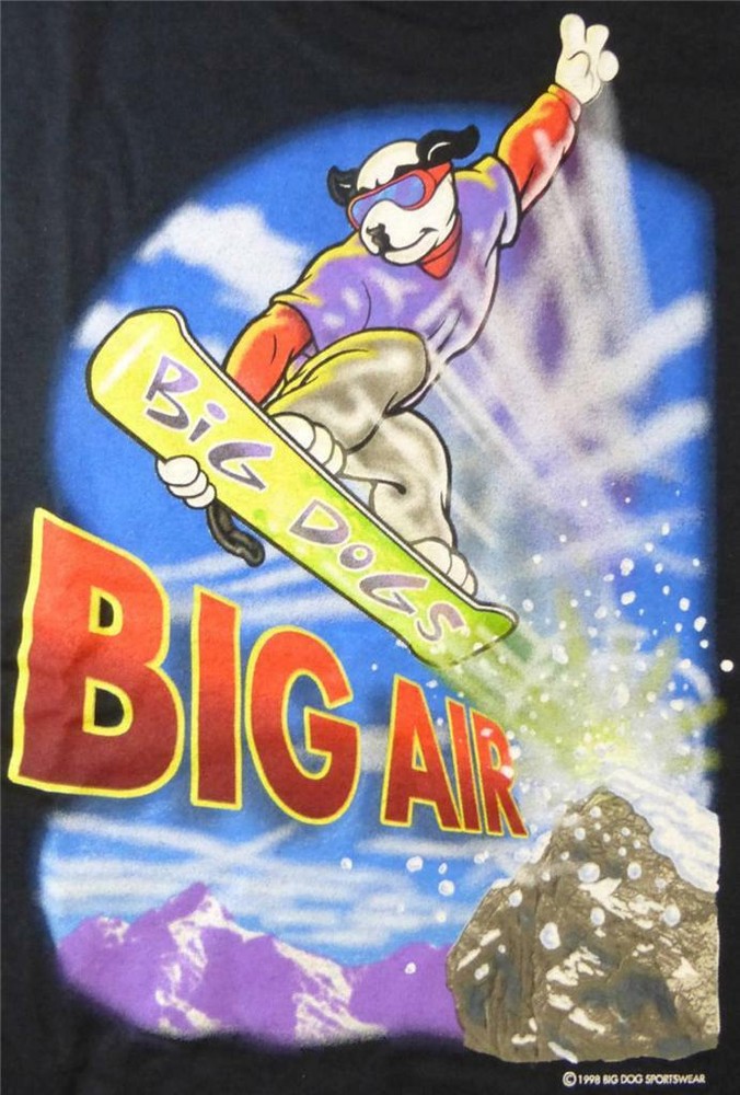 Big Dogs Big Air Snowboard Navy Blue Tee Shirt XL 4X 5X 6X Mountains Cotton