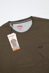 Wrangler Men’s Brown 2XL Pocket Tee Cotton Crew Neck Medium Weight