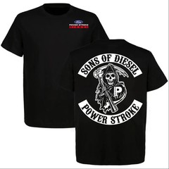 Power Stroke Diesel T-Shirt, Sons of Diesel Skull Tee for Truck & Car Enthusial
