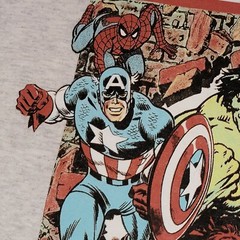 MARVEL COMICS Shirt Mens Small Gray Golden Age Avengers Casual Hulk Thor NWT