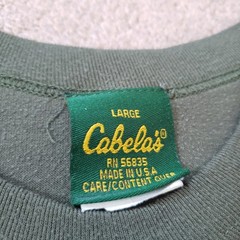 Vintage 90s Cabelas Plain Sz Large USA Made Olive Green T-Shirt Blank Outdoors