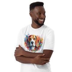 Colorful Beagle Unisex T-Shirt | Vibrant Paint Splashes | Unique Design!