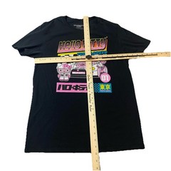 Hello Kitty Tokyo Speed Racing Graphic T-Shirt Black Pink Bioworld Sanrio Size M