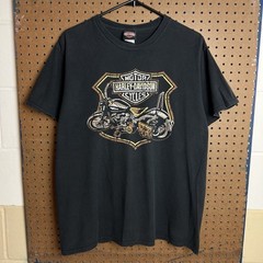 Harley Davidson Shirt Mens XL Black Motorcycle Biker Thailand Foreign Vintage