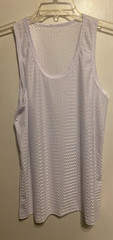 Men’s Mesh Tank Top Quick-Drying Fitness NWOT size Large US White Poly stretch
