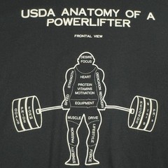 Powerlifter T-Shirt 2XL Black Gym Fitness Bodybuilding Weightlifting Funny Tee