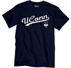 Blue 84 Mens Connecticut Huskies T-Shirt Cursive Team Color Team Color Xx-Large