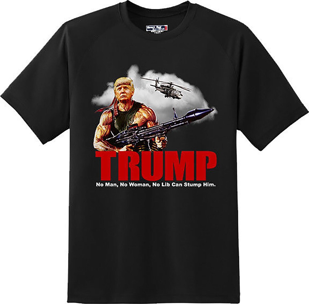 Trump Rambo America Republican Humor Patriotic T Shirt New Graphic Tee