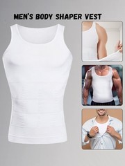 Mens Compression Shirt Slimming Body Shaper Chest Belly Tummy Control Vest Tank