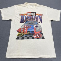 Vintage Bobby Hamilton Shirt Mens Large White STP Champion 90s NASCAR Racing