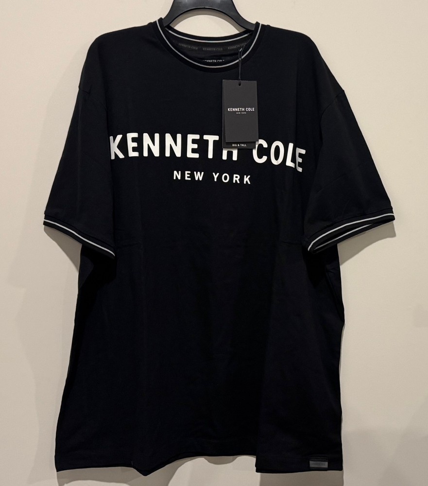 NWT Kenneth Cole New York Men’s Black Big & Tall 95% Cotton T-Shirt Size 3X