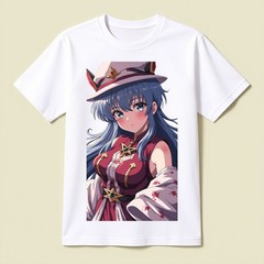Anime Girl Beautiful White T Shirts 100% Cotton Size M,L,XL