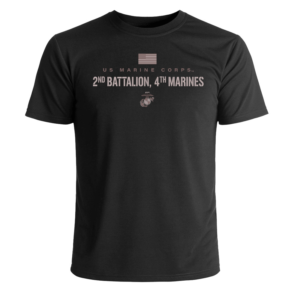 US Marine Corps 2nd Battalion, 4th Marines Subdued T-Shirt Officially Lincensed