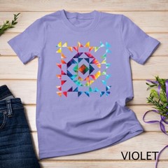 Tie Dye Geometric Shapes Pattern Quilt Block Art – Scandi Folk Unisex T-shirt