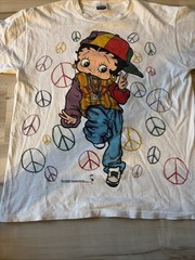 Vintage Betty Boop Peace Hip Hop Hippy 1993 Men XLarge USA 90s AOP Single Stitch