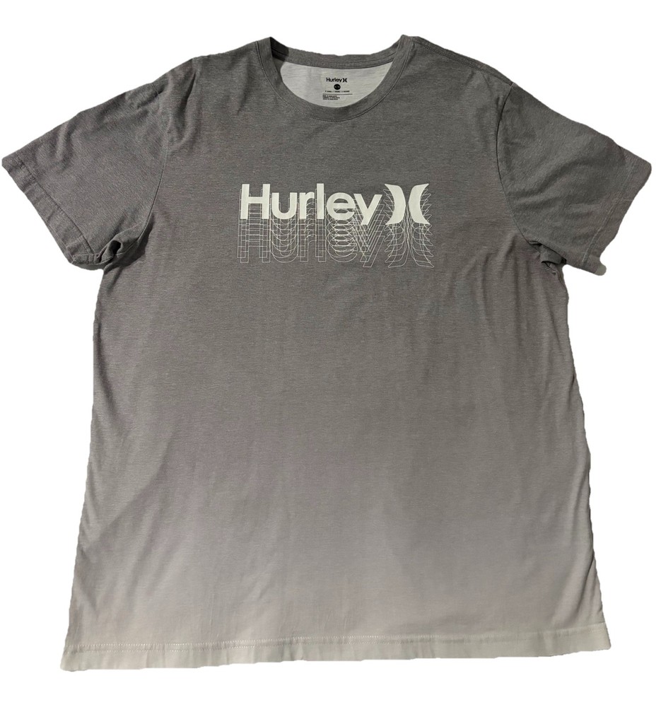 Hurley Gray Men’s Logo Graphic Print Crew Neck Short Sleeve T-Shirt XL