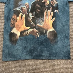THE MOUNTAIN T-Shirt Men’s XL Teal Blue Tie-Dye Zombie Graphic Cotton