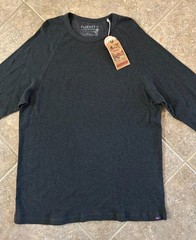 Faherty Cloud Surplus Waffle Crew Thermal T Shirt Men’s XXL Charcoal $98 L/S NWT