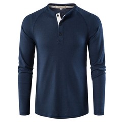 Zonbailon men’s T-shirt men’s Polo solid color bottomed shirt long sleeve