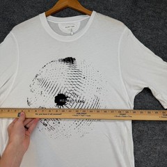 Helmut Lang Medium Disco Ball Graphic Sliced Hem T-Shirt in Optic White