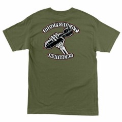 Independent Trucks RTB BOMBERS Skateboard T Shirt MILITARY GREEN