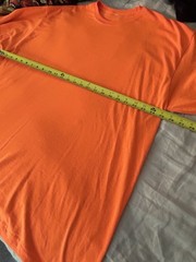 Mens ORANGE 2XL 3XL Cotton Tshirt Crew Neck Long Sleeve T-Shirt UNISEX