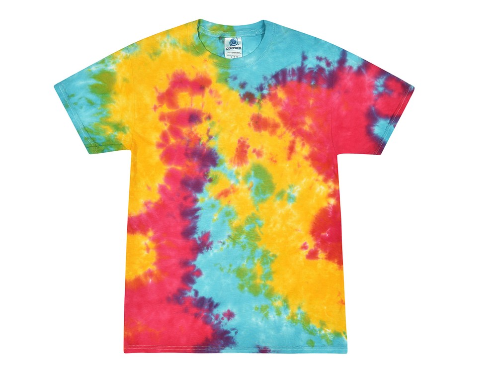 Multi-Rainbow Tie Dye T-Shirts Adult SM – XXXL 100% Cotton Colortone