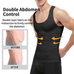 Mens Belly Compression Vest T Shirt Slimming Body Shaper Shapewear Tank Top