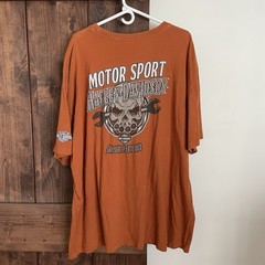 Harley Davidson Men’s 4XL Orange Short Sleeve Skull Brass San Juan Puerto Rico