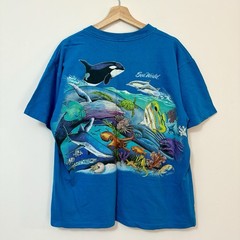 VTG Sea World Aquatic Underwater Scene 90s Y2K Single Stitch Graphic Tee