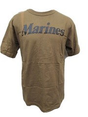 Rothco Marines Tshirt Coyote Brown IRREGULAR DEFECT Discoloration Down T-Shirt