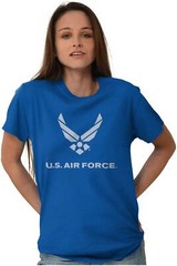 Official USAF US Air Force Military Logo Womens or Mens Crewneck T Shirt Tee