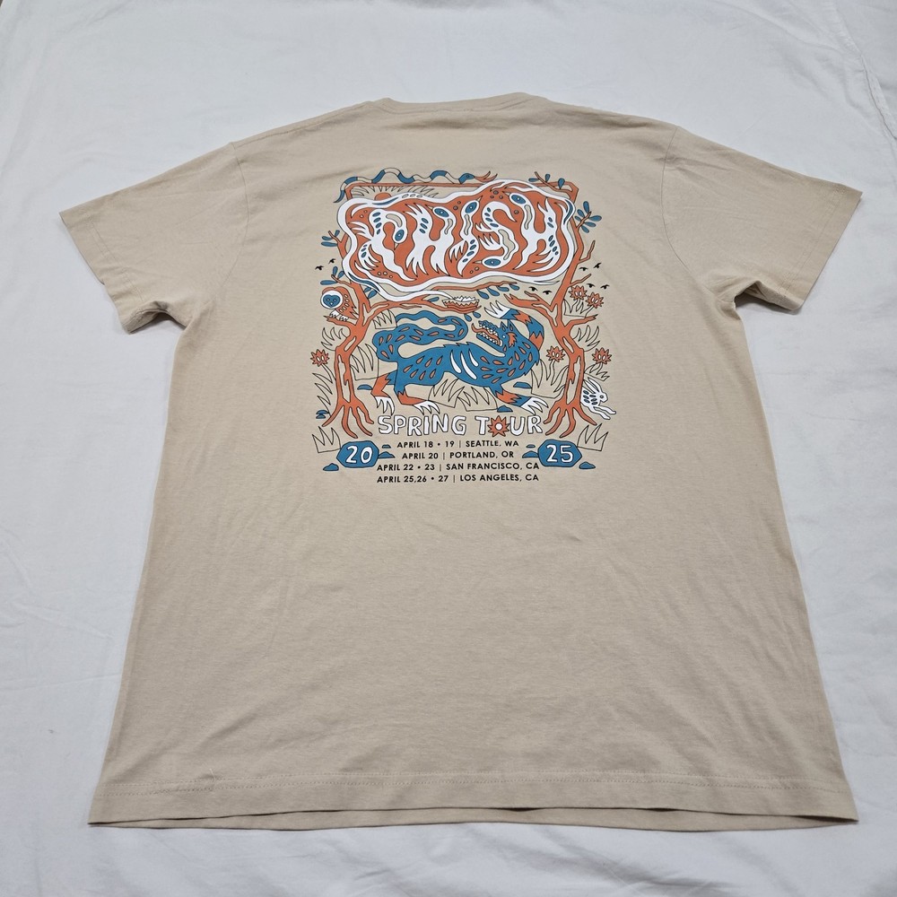 EUC Sz LARGE Phish Deep Woods Spring Tour 2025 T-Shirt 2 Sided Graphic Tee Adult