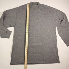 Vintage Nike Mock Neck Long Sleeve Shirt Gray USA Made Swoosh XL Y2K