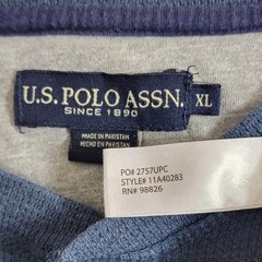 US Polo Assn Shirt Mens XL Blue Long Sleeve Henley Waffle Weave USPA Casual